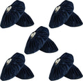 5 Pairs Reusable Shoe Covers, Non Slip Shoe Protectors Covers, Universal Soft Washable Thickened Foot Boot Shoe Covers for Indoors Home Laboratory (Navy blue)