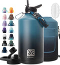 DYSANKY 1 Gallon Insulated Water Bottle w/Straw & Portable Carrier Bag
