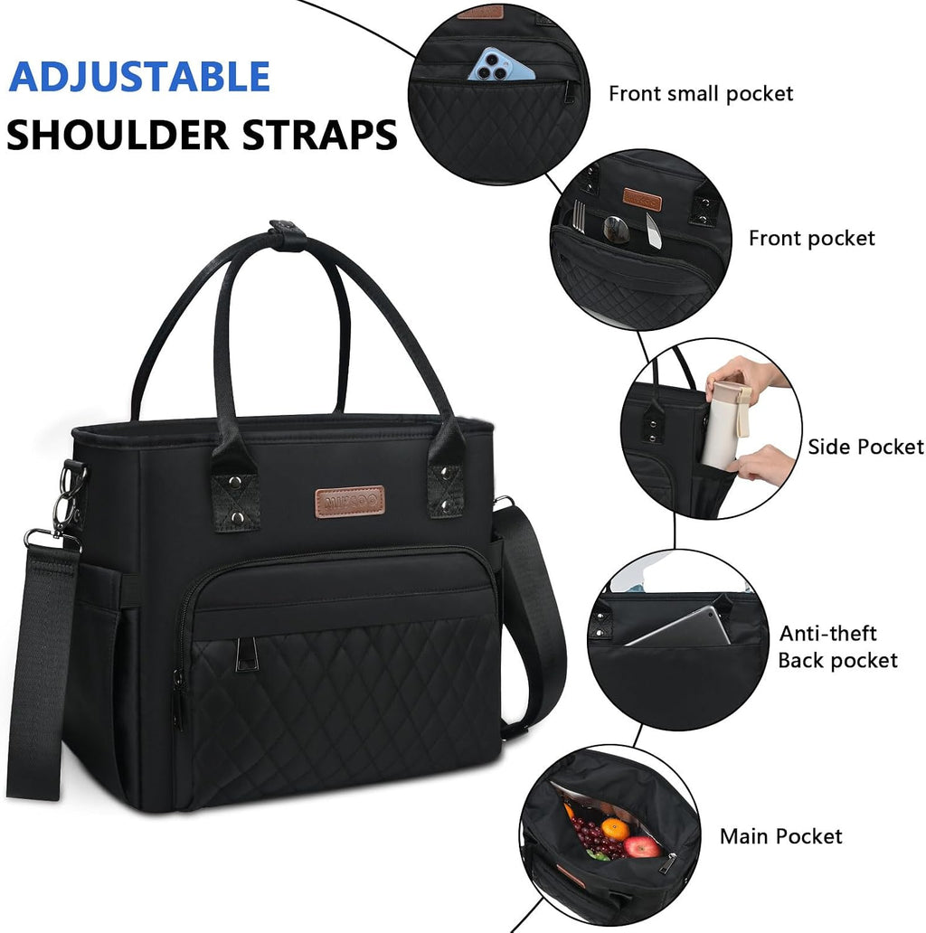 MIYCOO Insulated Lunch Bag Men & Women, Large Tote Lunch Box for Work, 18L