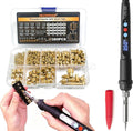 Heat Set Insert Tools kit with 60W Soldering Iron & 380 Pcs Threaded Insert