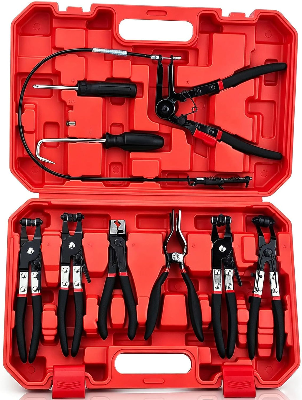 9pc Hose Clamp Pliers - Swivel Jaw and Flat Band for Radiator Hoses