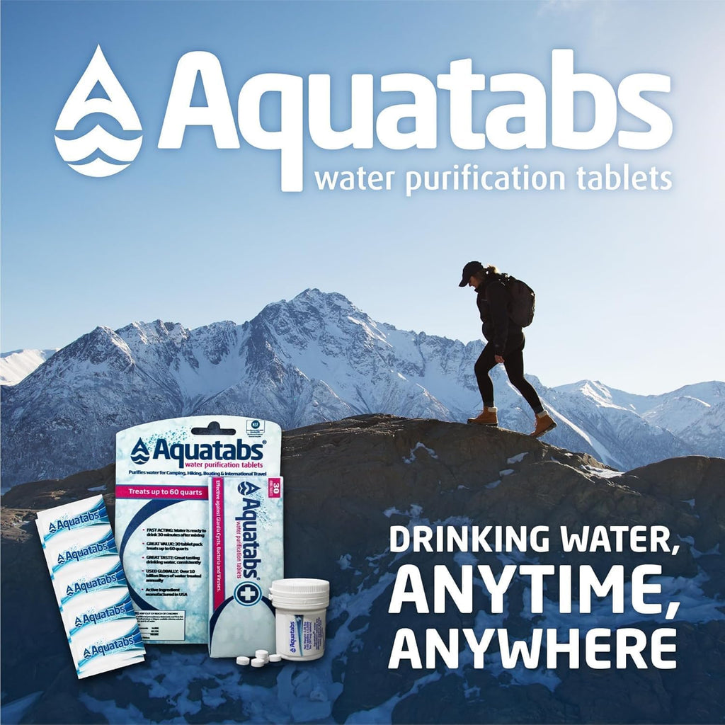 Aquatabs 49mg Water Purification Tablets, 30 Pack, EPA & NSF Certified