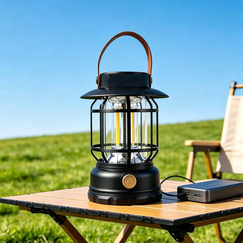 Rechargeable Camping Lights, 2-in-1 Solar Lanterns Outdoor Waterproof with Flashlight Mode, Collapsible Portable LED Camping Lantern for Camping Tent Hurricanes Power Outages Storm Indoor Outdoor