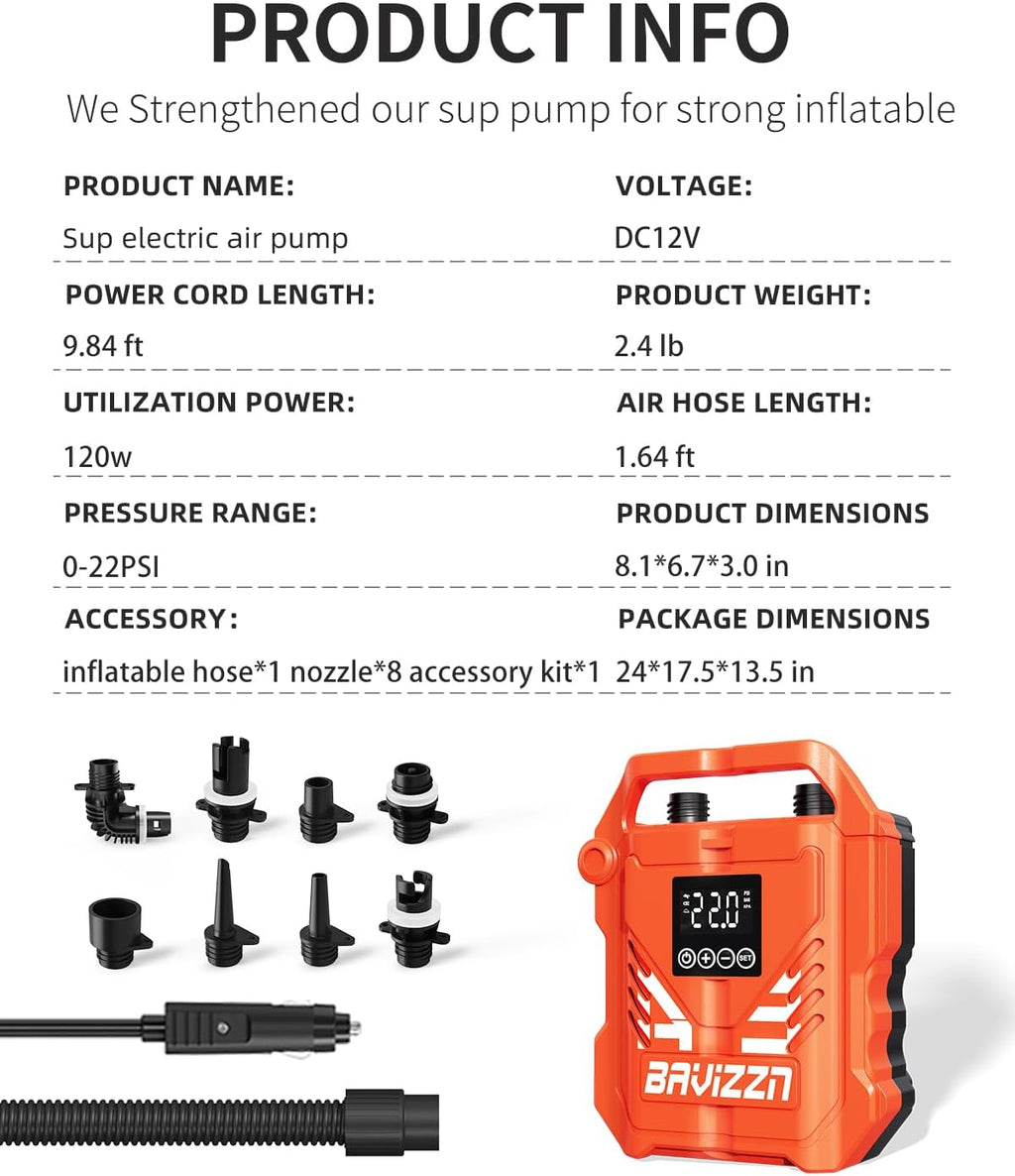 Paddle Board Pump, Electric SUP Pump for Paddle Board Inflatables