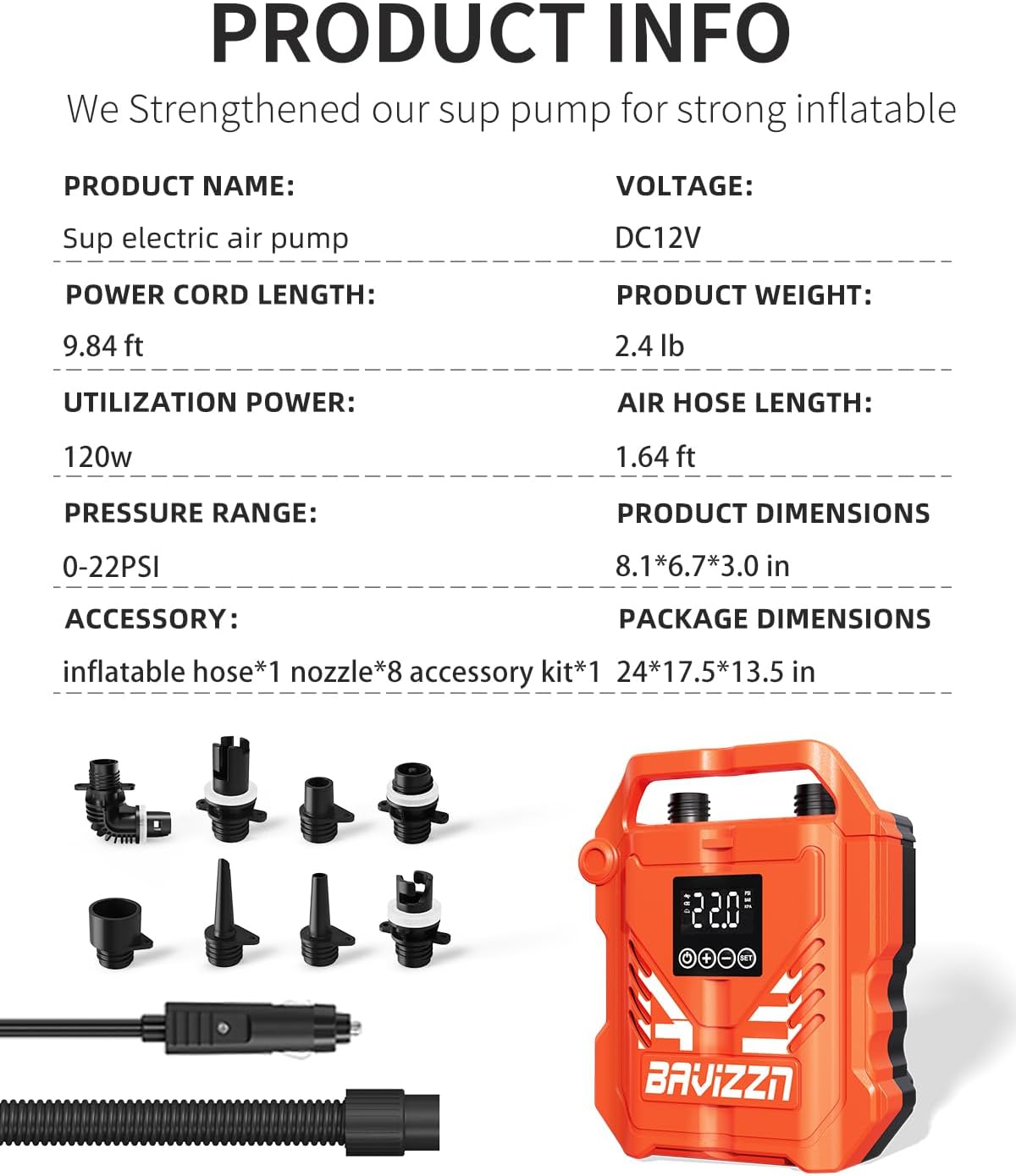 Paddle Board Pump, Electric SUP Pump for Paddle Board Inflatables
