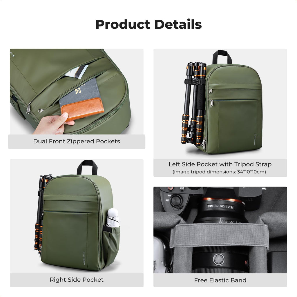 K&F CONCEPT Camera Backpack, DSLR/SLR/Mirrorless Photography Camera Bag
