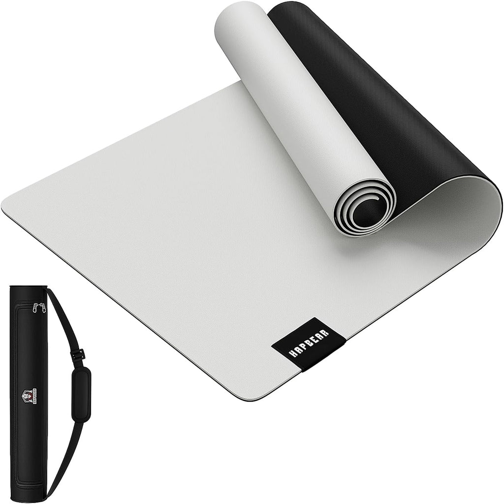 HAPBEAR Large Yoga Mat - 72"×30" Double-Sided Rubber Exercise & Workout Mat - Non-Slip Textured Surface - 5mm Thick Cushioned for Joints - Shock-Absorbing & Durable for Fitness (Yoga, Pilates) - Bonus Oxford Bag Included