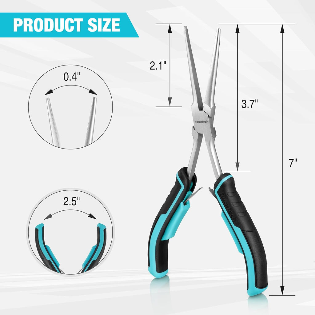 DURATECH 7" Long Reach Needle Nose Pliers, Extra Long Nose Pliers