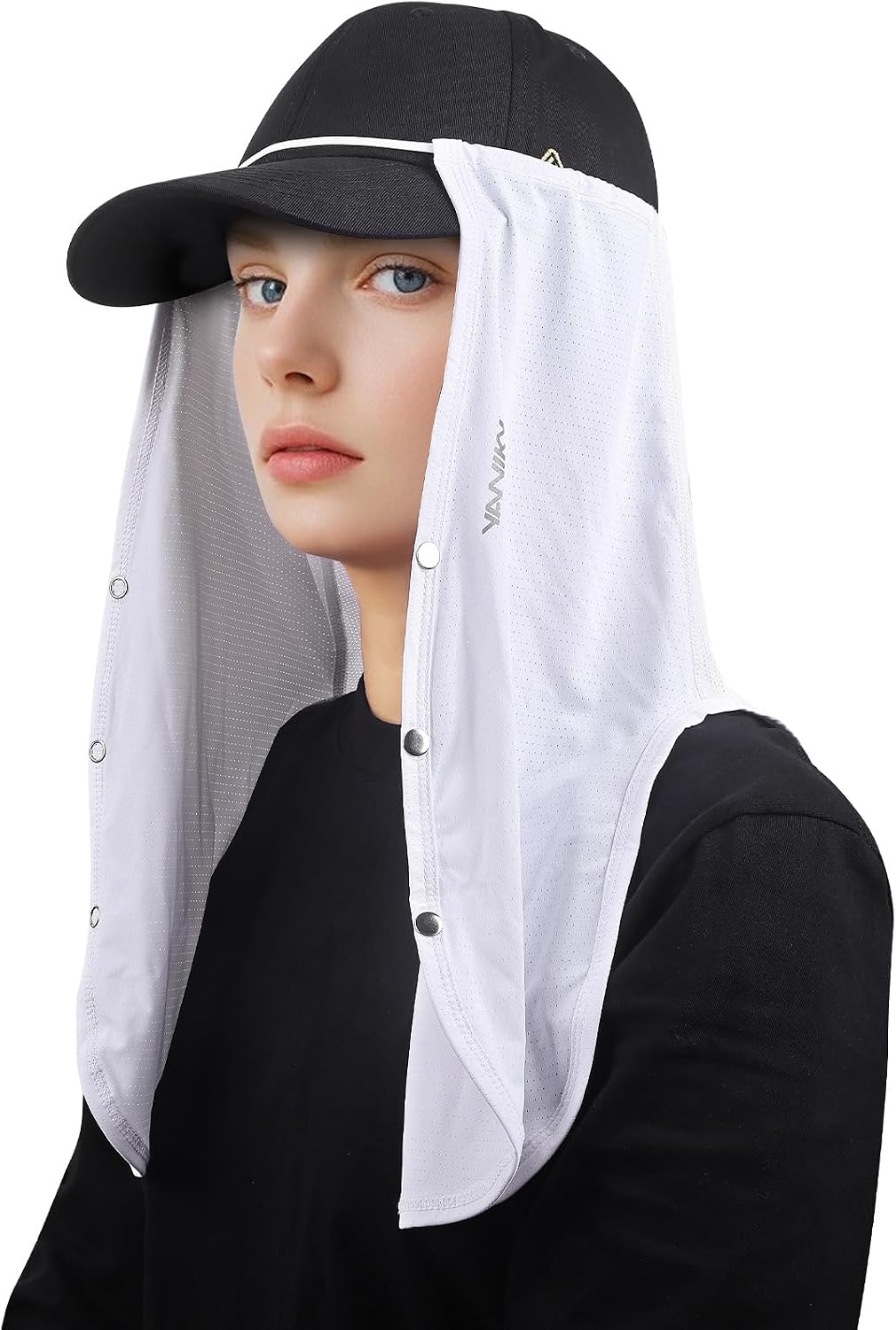 YANIKY Adjustable UV Sun Protection Neck Drape, 2-in-1 Multifunctional Sun Protection Mask, Neck Flap Addon for Ball Caps