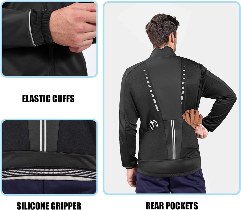 baleaf Men's Cycling Winter Jacket Windproof Softshell Thermal Warm Pockets
