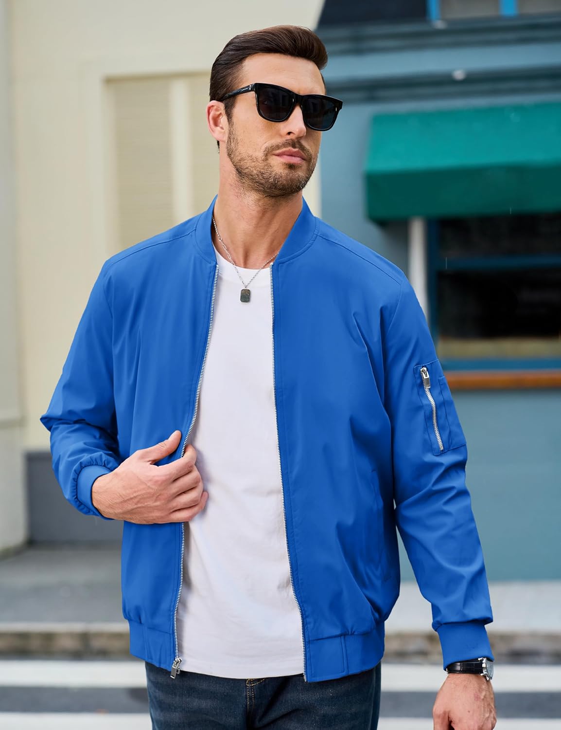 MAGCOMSEN Men's Bomber Jacket Lightweight Windbreaker Spring Fall Jacket
