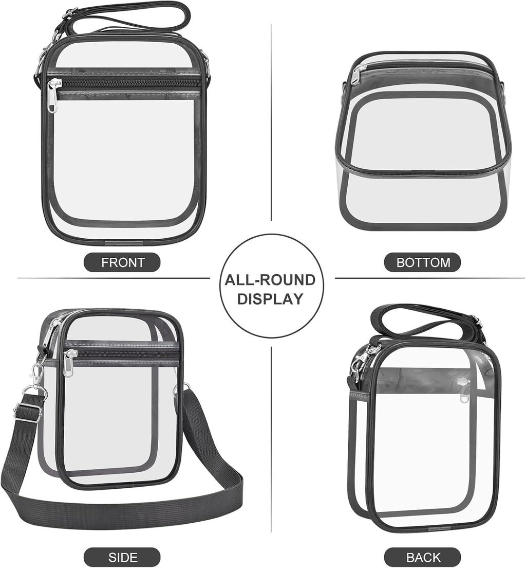 USPECLARE Clear Purse for Stadium Events Transparent Messenger Bag
