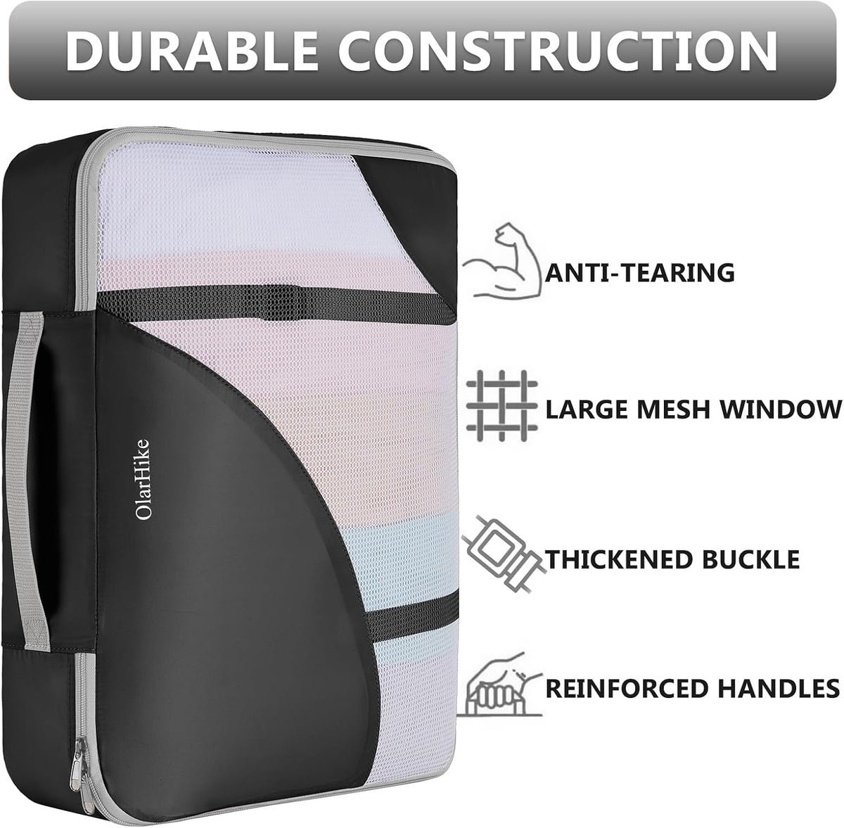 OlarHike 8 Set Packing Cubes for Travel,Gifts for Women Mom,Anti-Tearing Suitcase Organizer,with Over 1000 pcs Mesh Holes,Vacation Essentials & Accessories for Cruise Ship