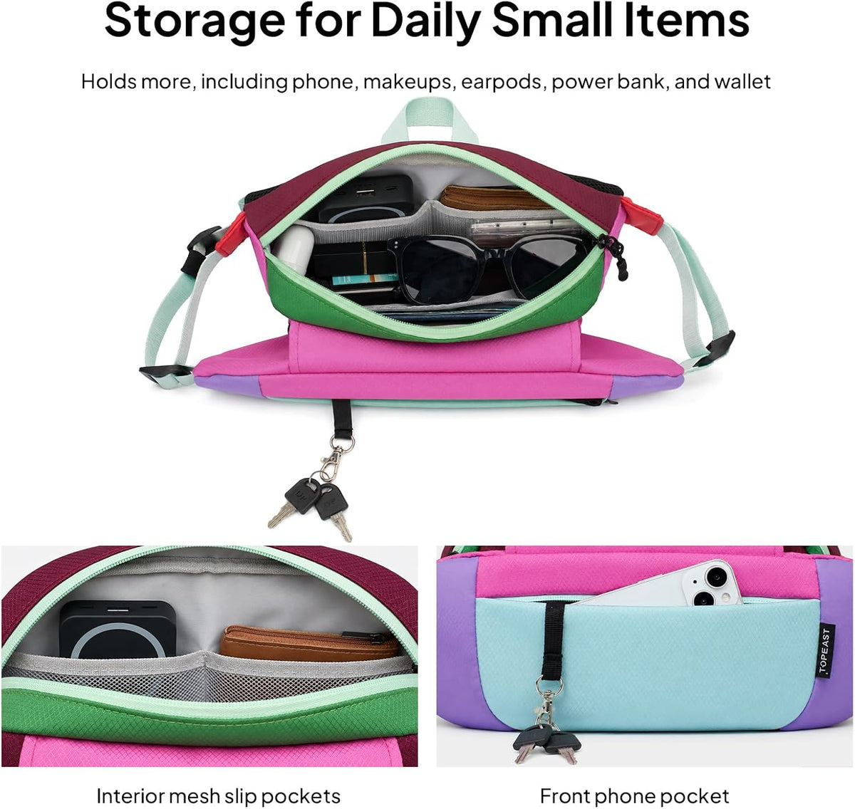 TOPEAST Waist Pack Large Capacity Fanny Pack with Water Bottle Pocket