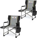 Overmont 2 Pack Folding Camping Chairs with Side Tables, 400 lb Each