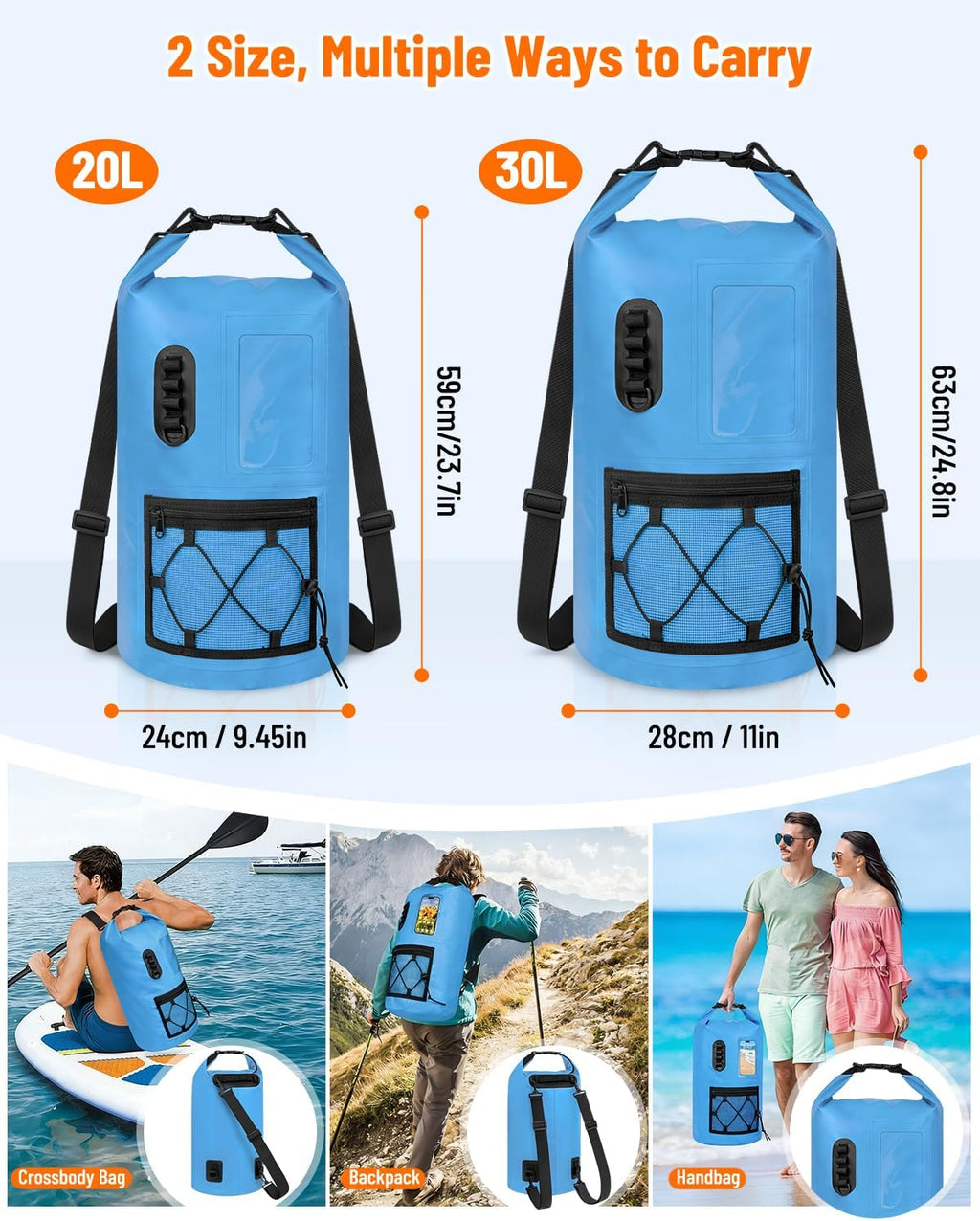 Waterproof Dry Bag Backpack with Waterproof Phone Case Storage Bag