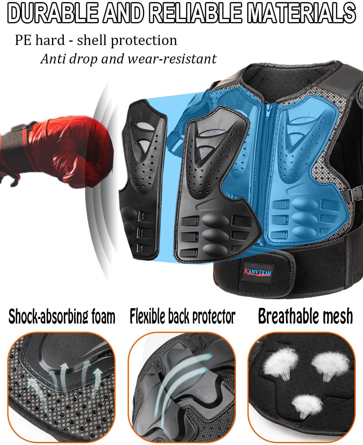 Kids Dirt Bike Gear,Motorcycle Armor Vest Suit for Motocross ATV MTB,Elbow Knee Back Chest Protection for Skating Ski