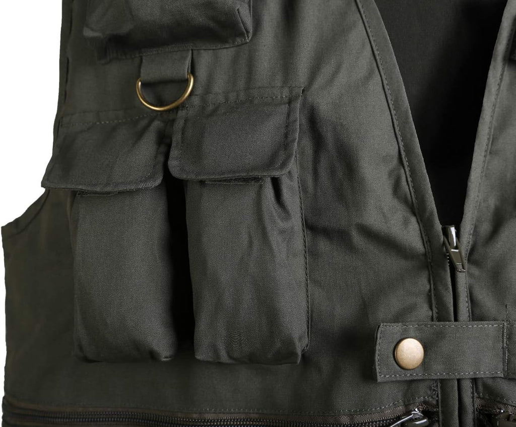 BACKBONE Men's Multi‑Pocket Travel Utility Vest, Outdoor Photography Safari Vest