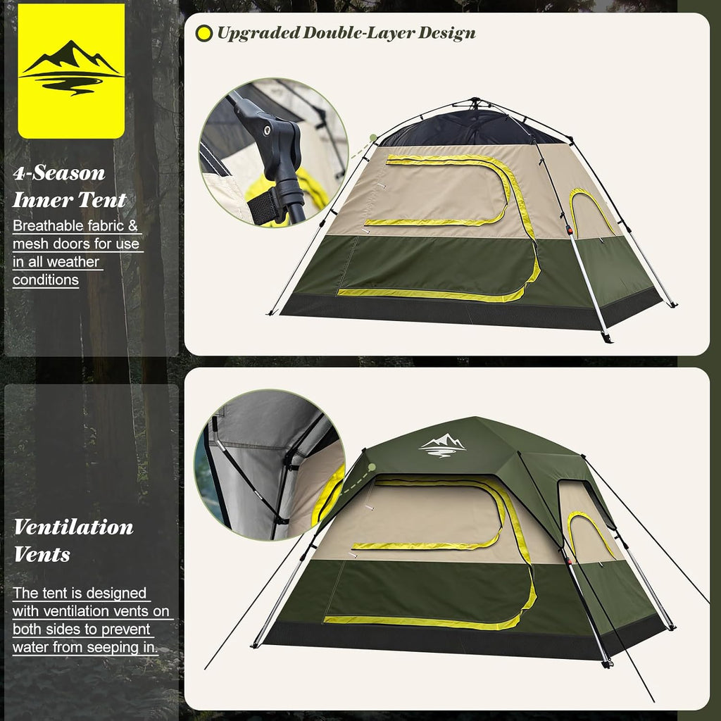 Camping Tent 2/3/4 Person Instant Pop Up Tents for Camping