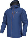 NORDIC OUTLAND Mens Lightweight Hooded Waterproof Rain Jacket Breathable Raincoat Shell for Outdoor Mountain Hiking