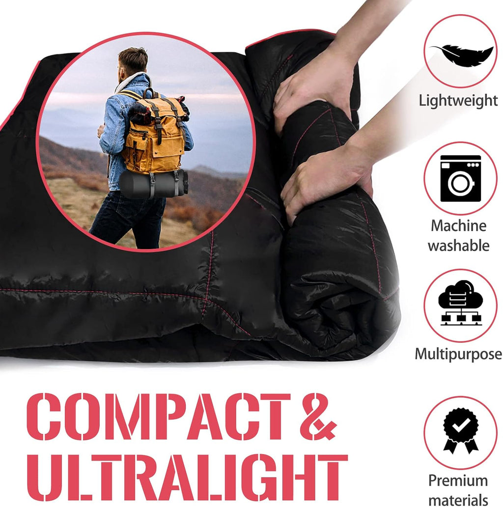 Outdoor Puffy Camping Blanket, Large Outdoor Blanket Waterproof, 55*79''