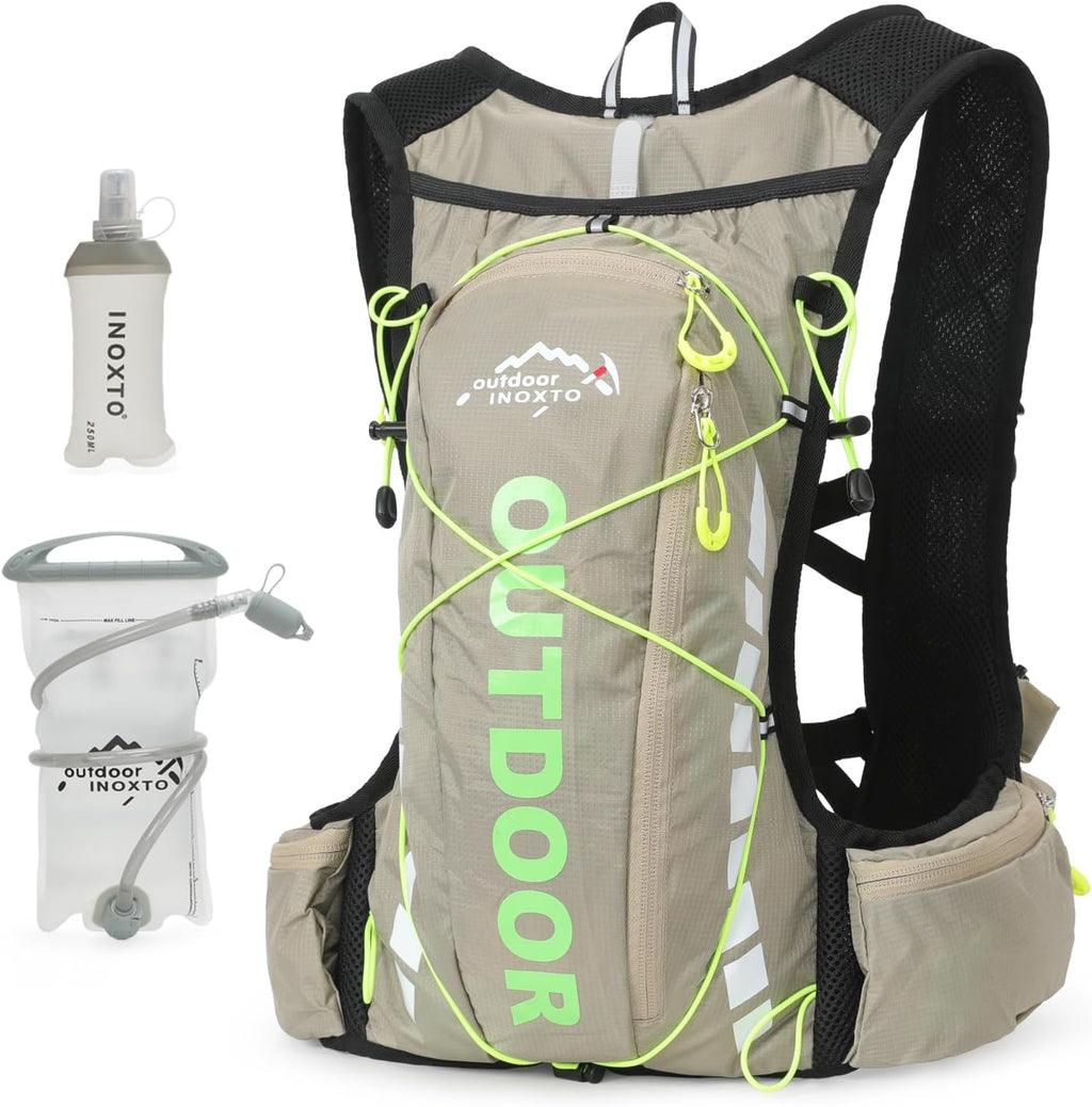 Hydration Pack Backpack, IX INOXTO Running Hydration Vest with 1.5L ( 50 oz) Water Bladder for Men Women, Lightweight Water Backpack for Hiking Cycling Climbing Camping