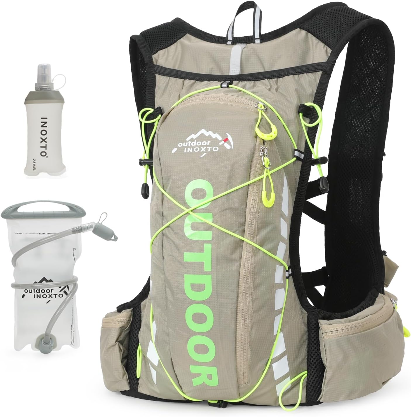 Hydration Pack Backpack, IX INOXTO Running Hydration Vest with 1.5L ( 50 oz) Water Bladder for Men Women, Lightweight Water Backpack for Hiking Cycling Climbing Camping