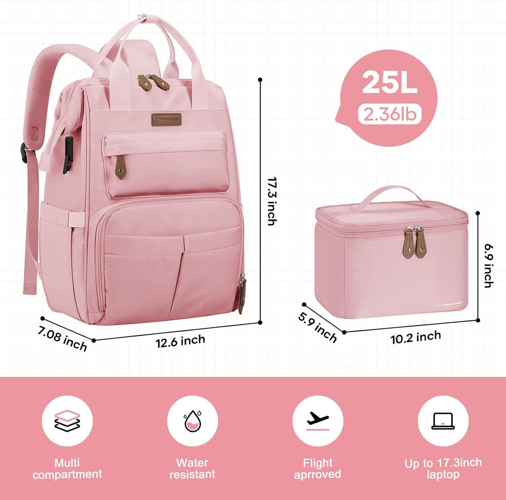 Maelstrom 15.6-17.3"Laptop Backpack with Lunch Box, Work Bag for Womenn Men