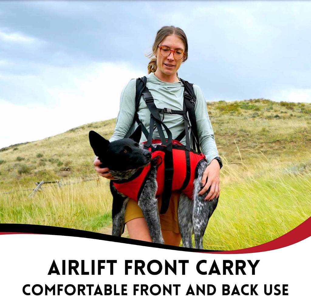 Fido Pro Airlift Original V2 Dog Carrier Sling | Light-Weight Dog Sling Now More Comfortable | for Injured, Sick, or Old Dogs | New Improved Shoulder Padding Now Included | Large (45–70 lbs)