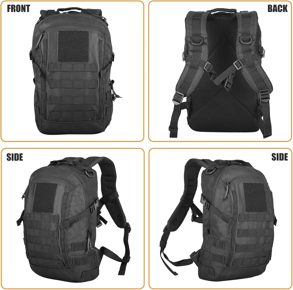 Small Tactical Hiking Backpack, 12L MOLLE Bookbag Daypack for Travel
