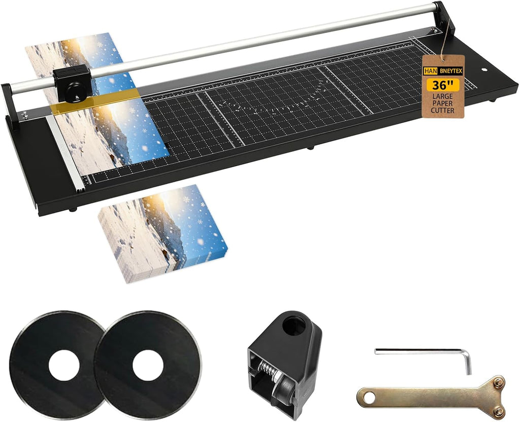24" Manual Precision Rotary Paper Trimmer,Heavy Duty Rolling Cutter Tool,Professional Rolling Trimmer for Cutting Photo Paper, Card Stock, Office Paper