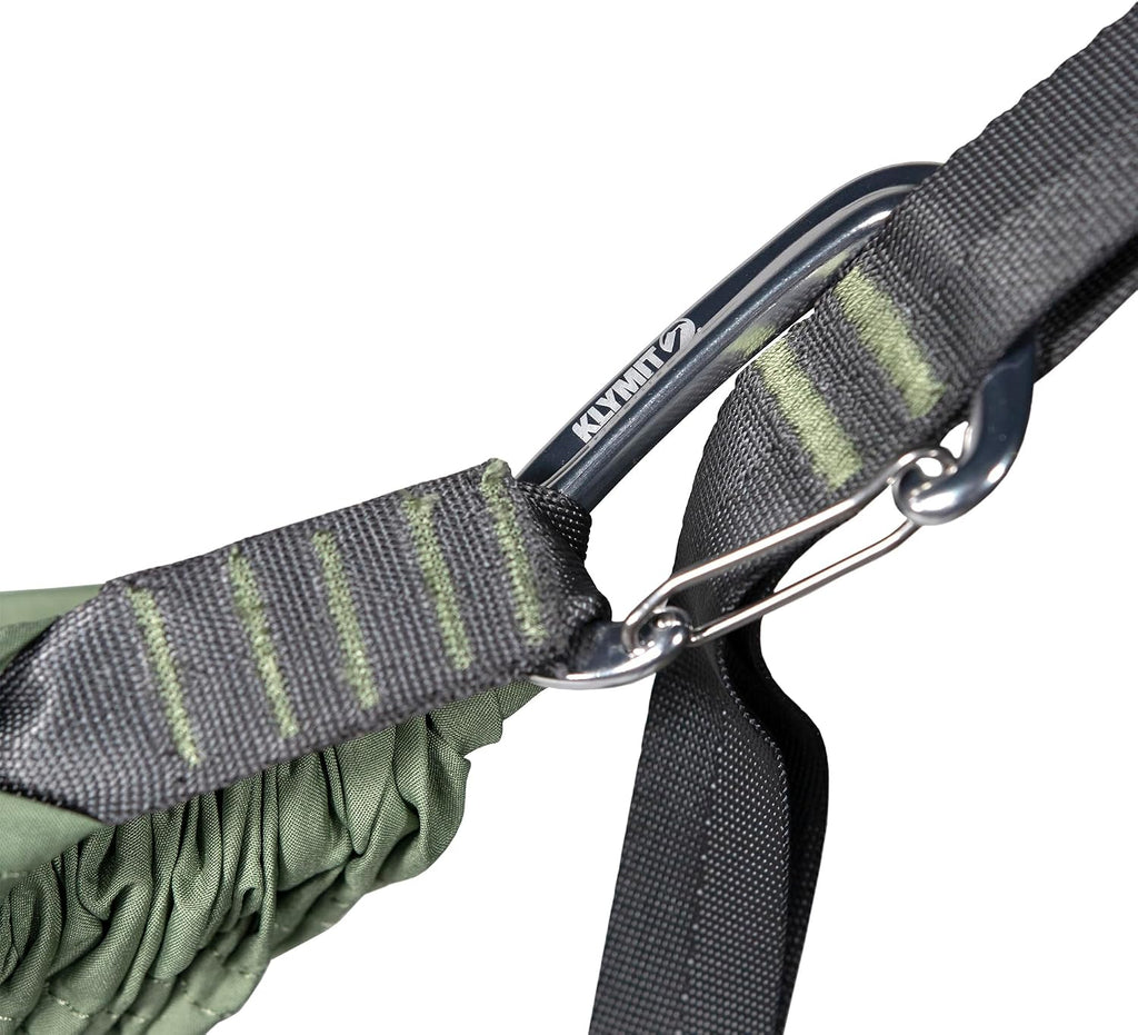 Klymit Double Wide Camping Hammock 400 lb. Capacity with Heavy Duty Straps and Caribiners - Navigator Series - Green