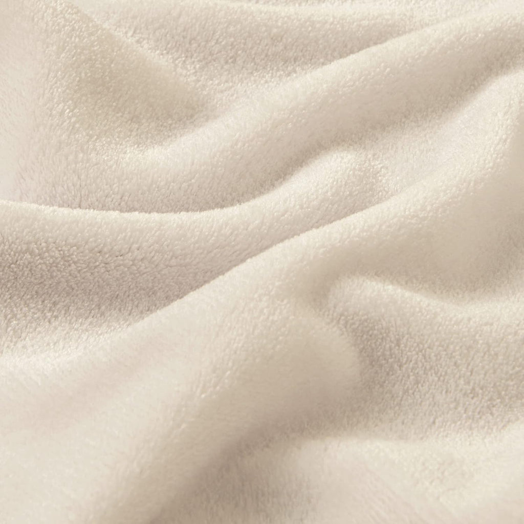 BEDELITE Fleece Blanket Soft Plush Throw for Couch Beige 50"x60"