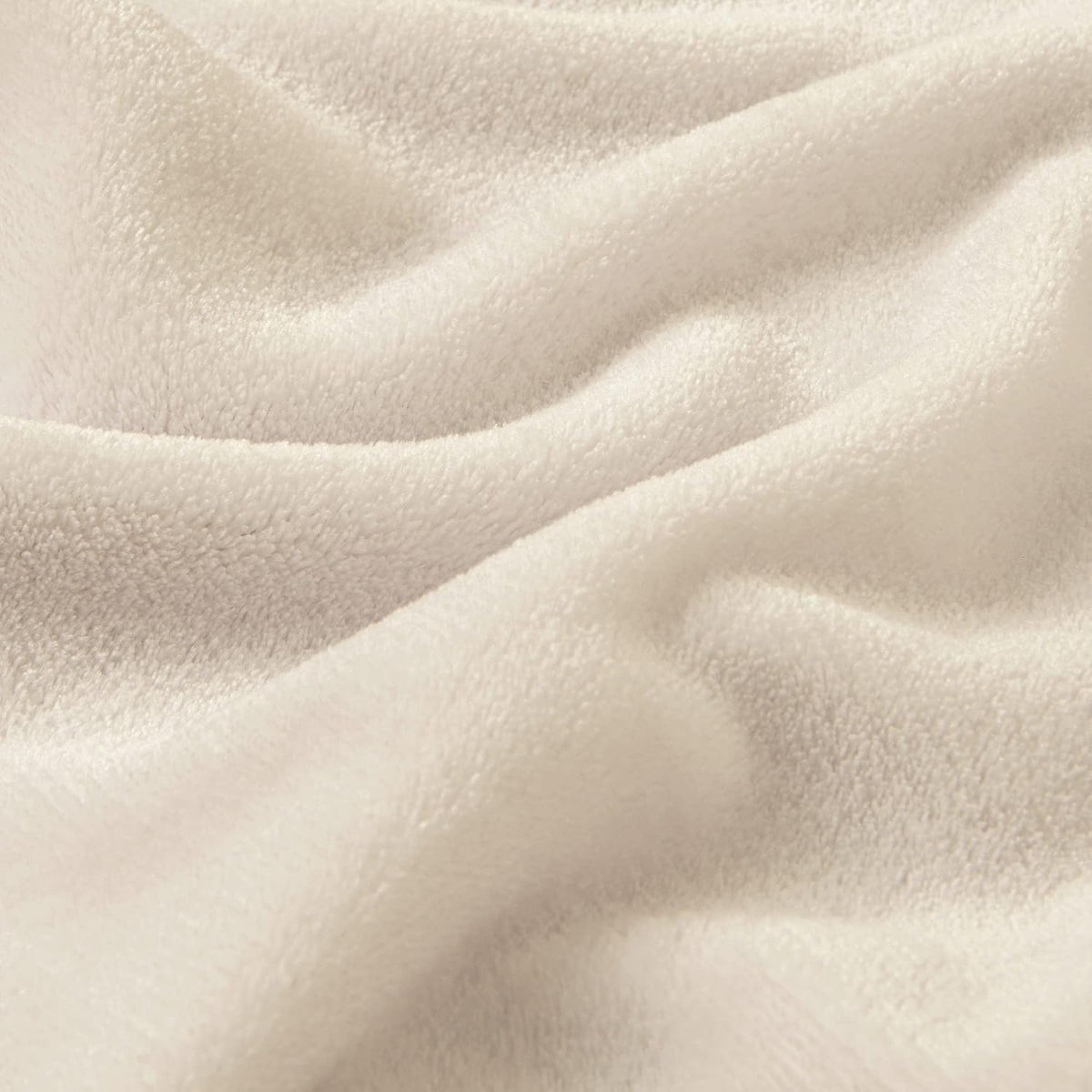 BEDELITE Fleece Blanket Soft Plush Throw for Couch Beige 50"x60"