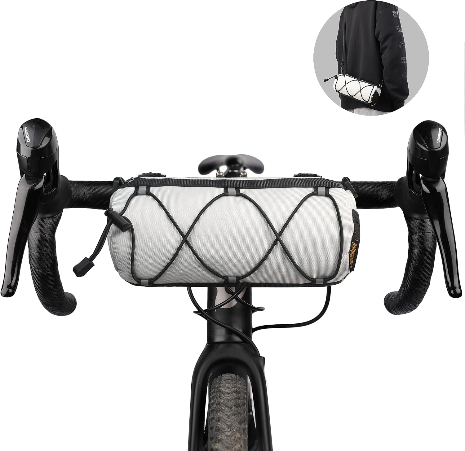 Rhinowalk Bike Handlebar Bag, Bicycle Front Bag Shoulder Bag Storage Bag with Shoulder Strap for Road Mountain Bike Cycling Travel