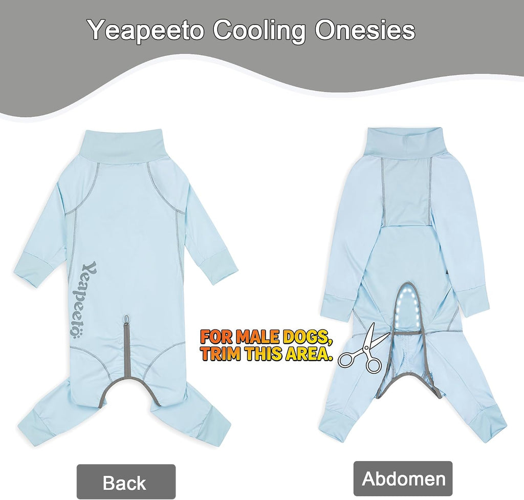 Dog Sun Protection Cooling Suit UPF 50+, Quick-Dry Breathable Jumpsuit for Large & Medium Dogs, Outdoor Dirt-Resistant Shedding Control Pet Apparel (Ice Blue, 7X-Large)