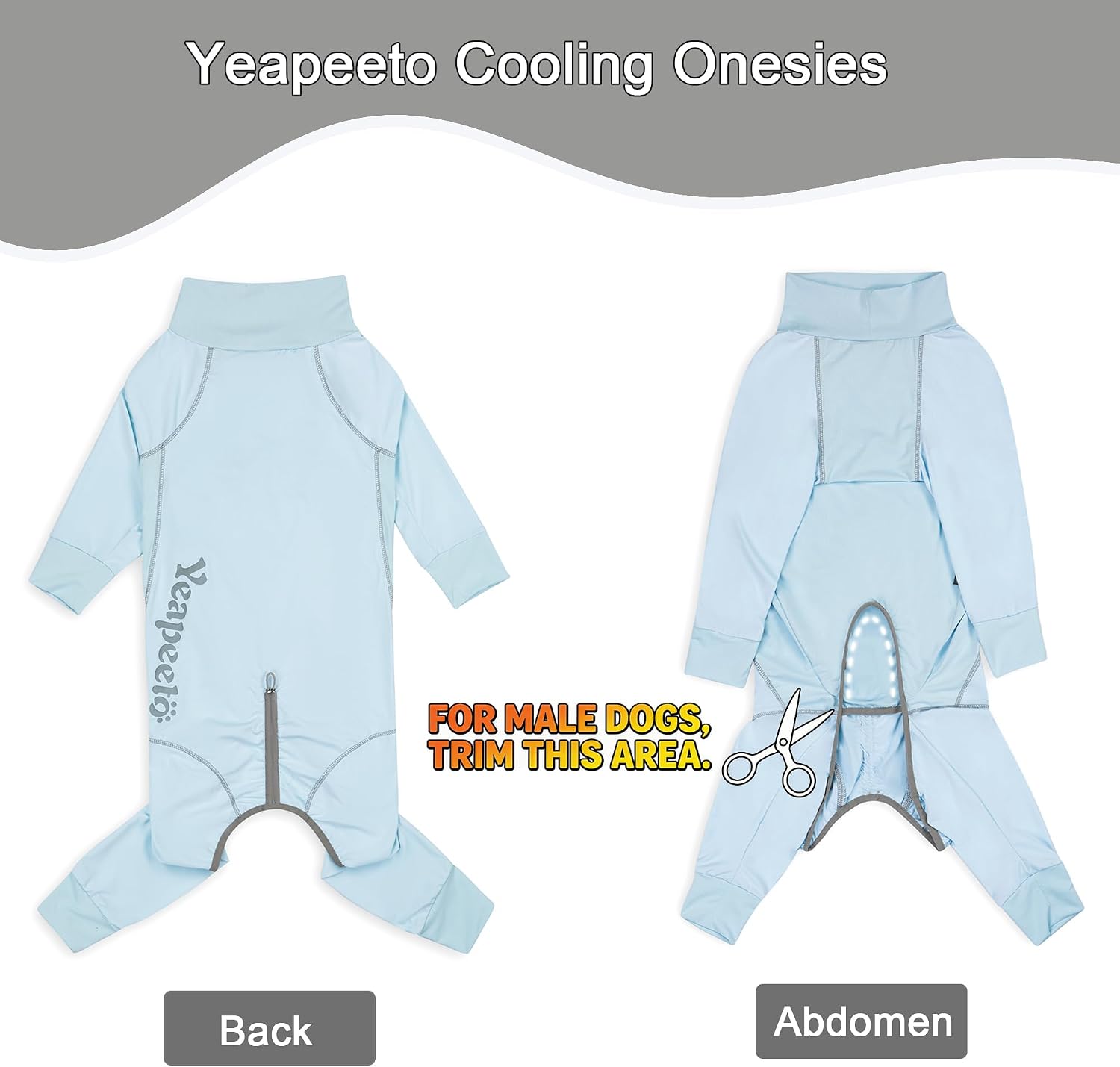 Dog Sun Protection Cooling Suit UPF 50+, Quick-Dry Breathable Jumpsuit for Large & Medium Dogs, Outdoor Dirt-Resistant Shedding Control Pet Apparel (Ice Blue, 7X-Large)