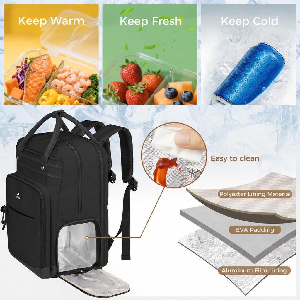 MATEIN Work Backpack with Lunch Compartment, 15.6 Inch Laptop Backpack