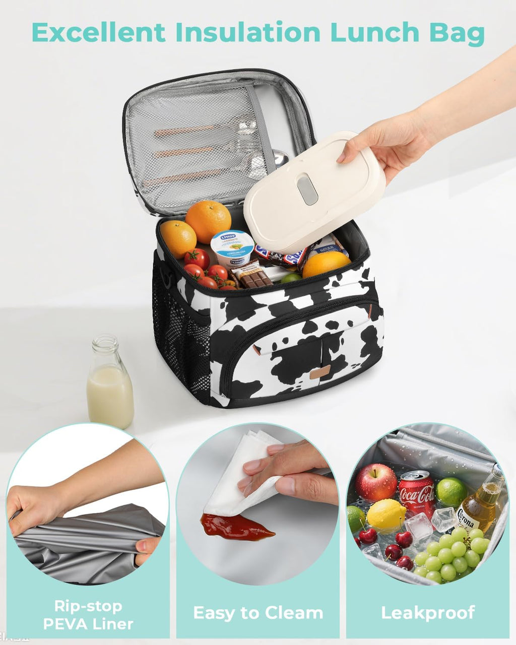 Pritent Lunch Box for Men Women Insulated Lunch Tote Cooler Bag Lunchbox