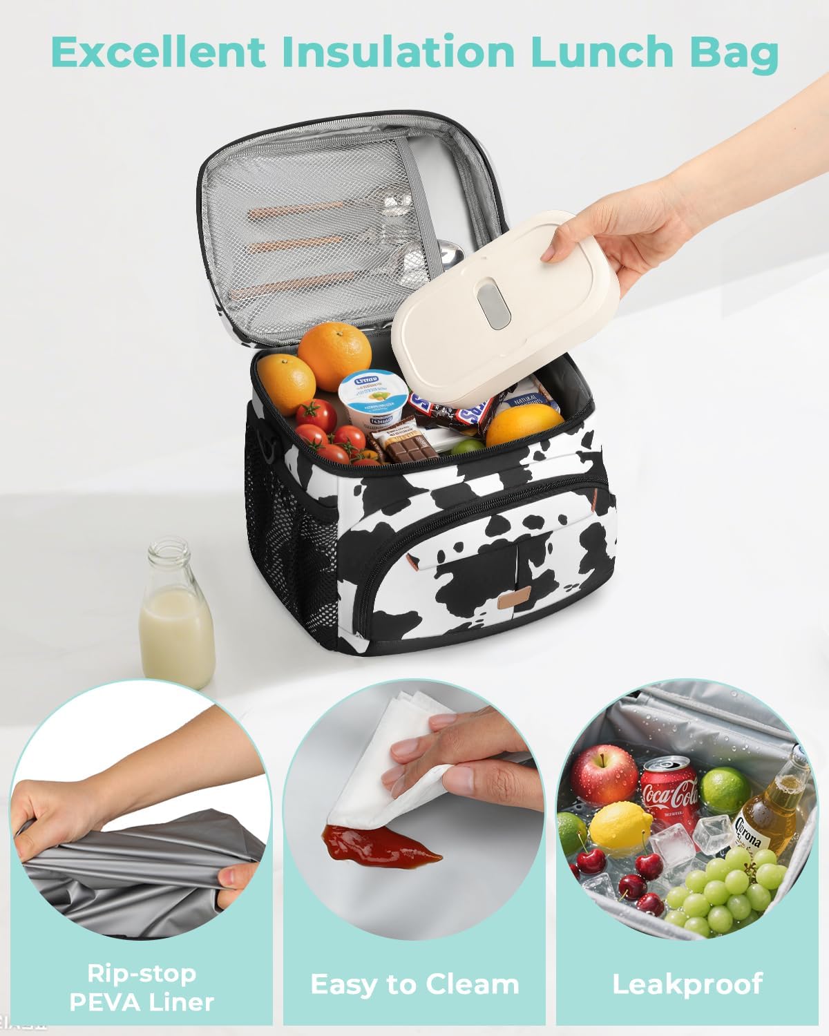 Pritent Lunch Box for Men Women Insulated Lunch Tote Cooler Bag Lunchbox