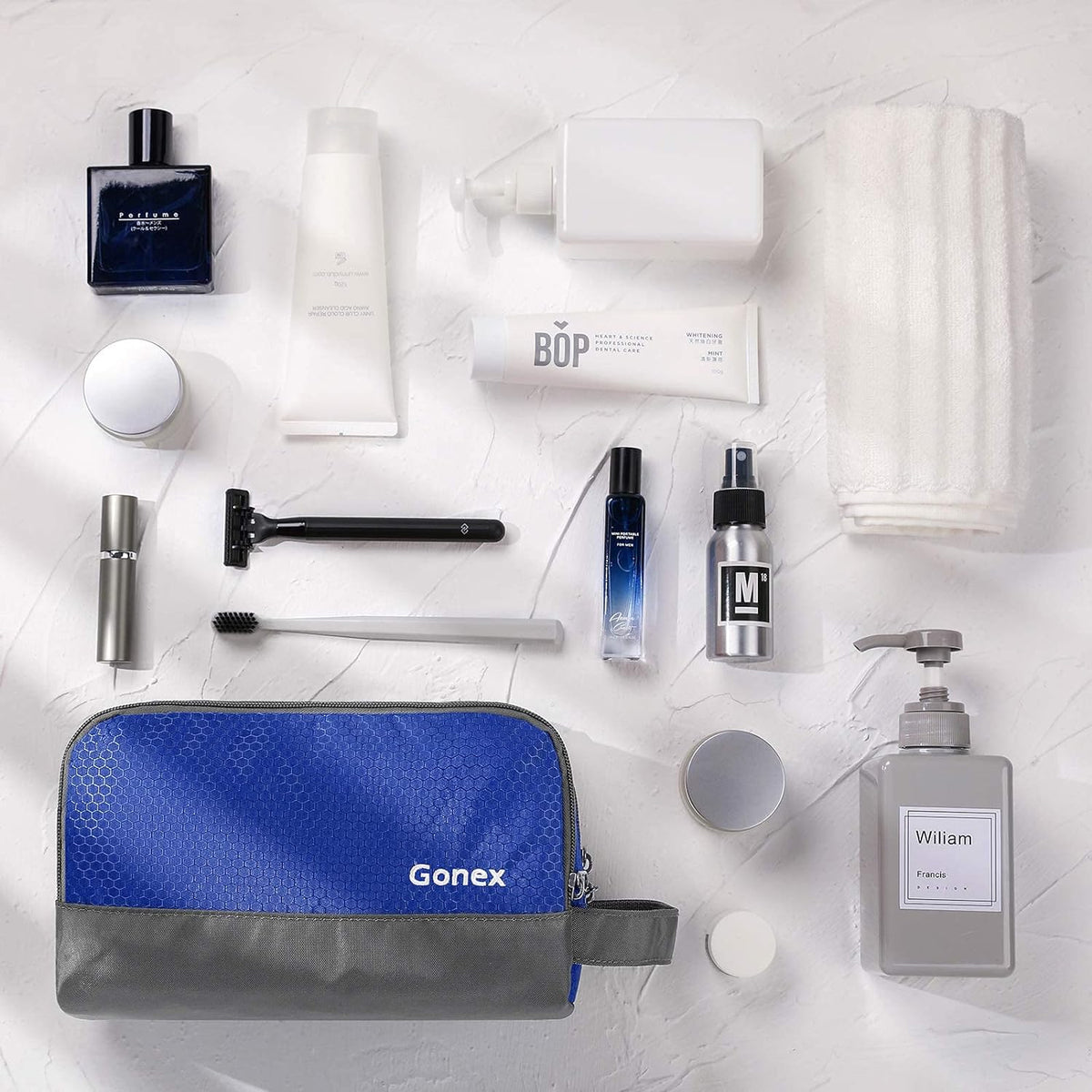 Gonex Travel Toiletry Bag for Men, Water Resistant Dopp Kit for Toiletries