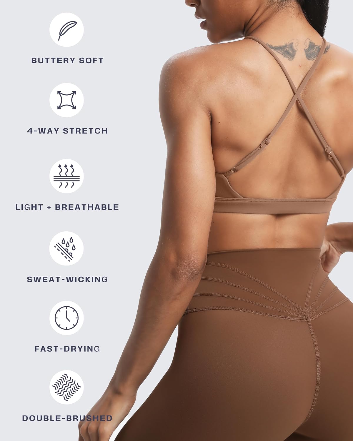 Aoxjox Women's Jamie Deep V Sports Bra