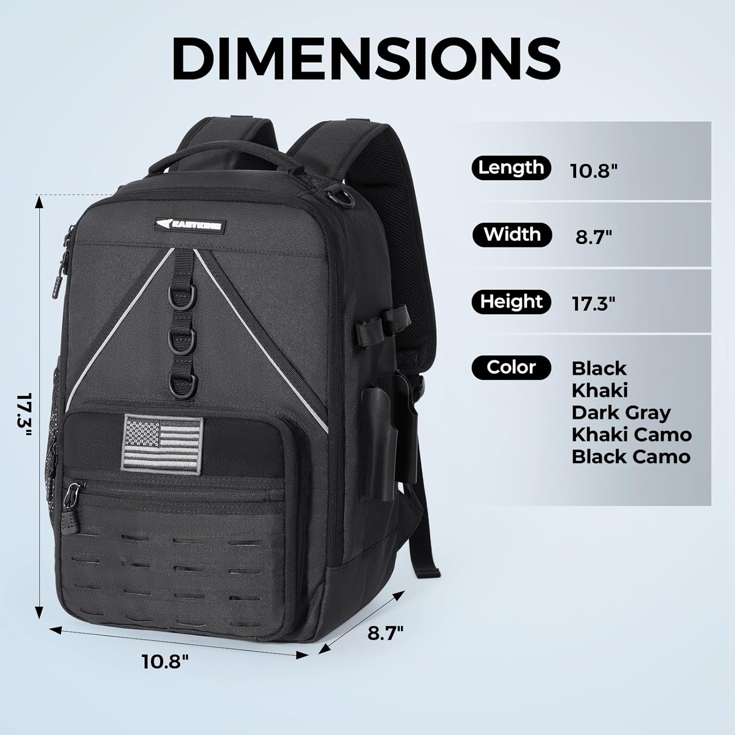KastKing KastMate Fishing Backpack With 2 Rod Holders, Black