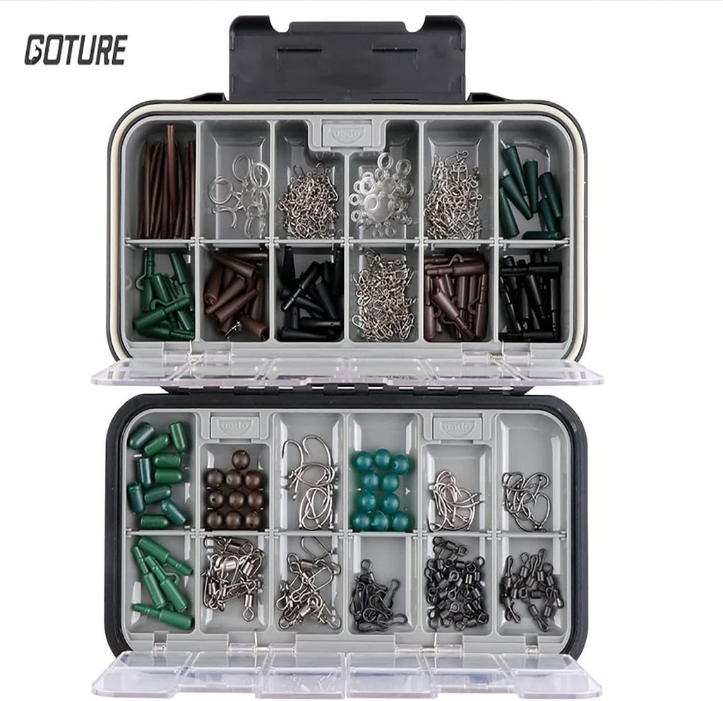 Goture Black Waterproof Clear Tackle Box Fixed Compartments Lure Storage Case