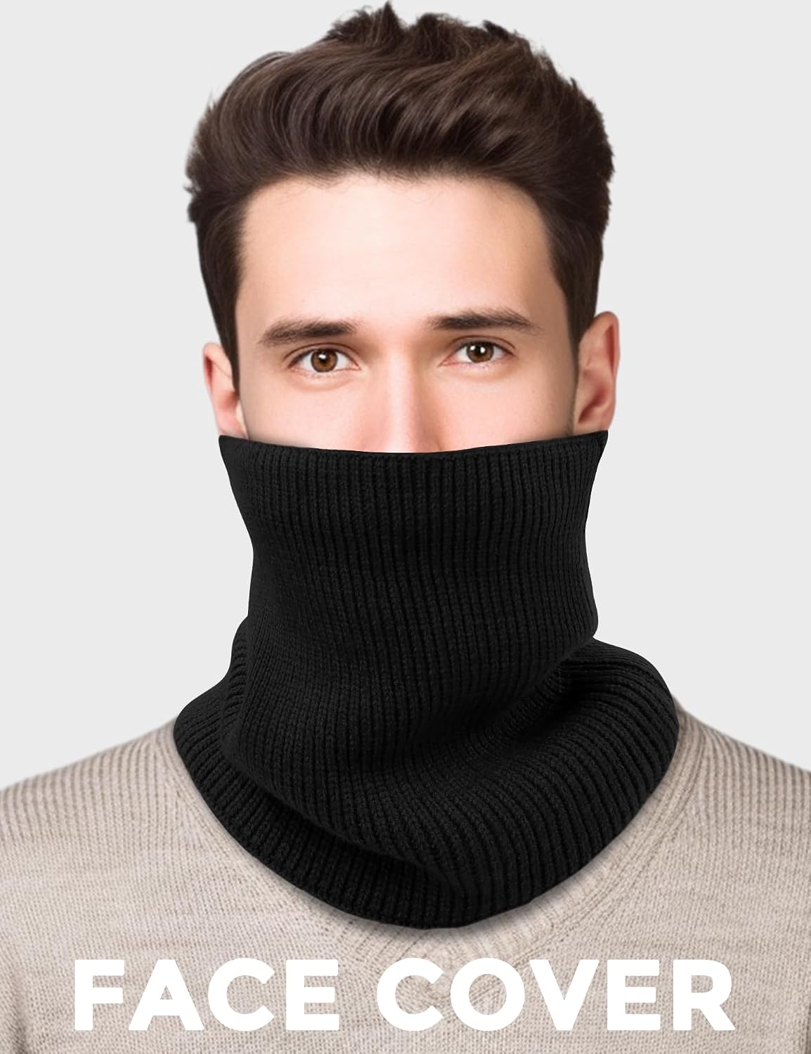 Buauty Neck Warmer Gaiters for Men Women Winter Neck Scarves Fleece Cold Weather Gear Ski Accessories Nose Ear Face Mask