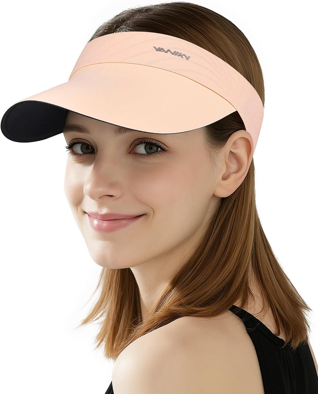 YANIKY Sun Visor Hat for Women,UPF50+ Seamless Sun Hats Men Women Lightweight Sports Cap Stretchy Ponytail Hat for Outdoor