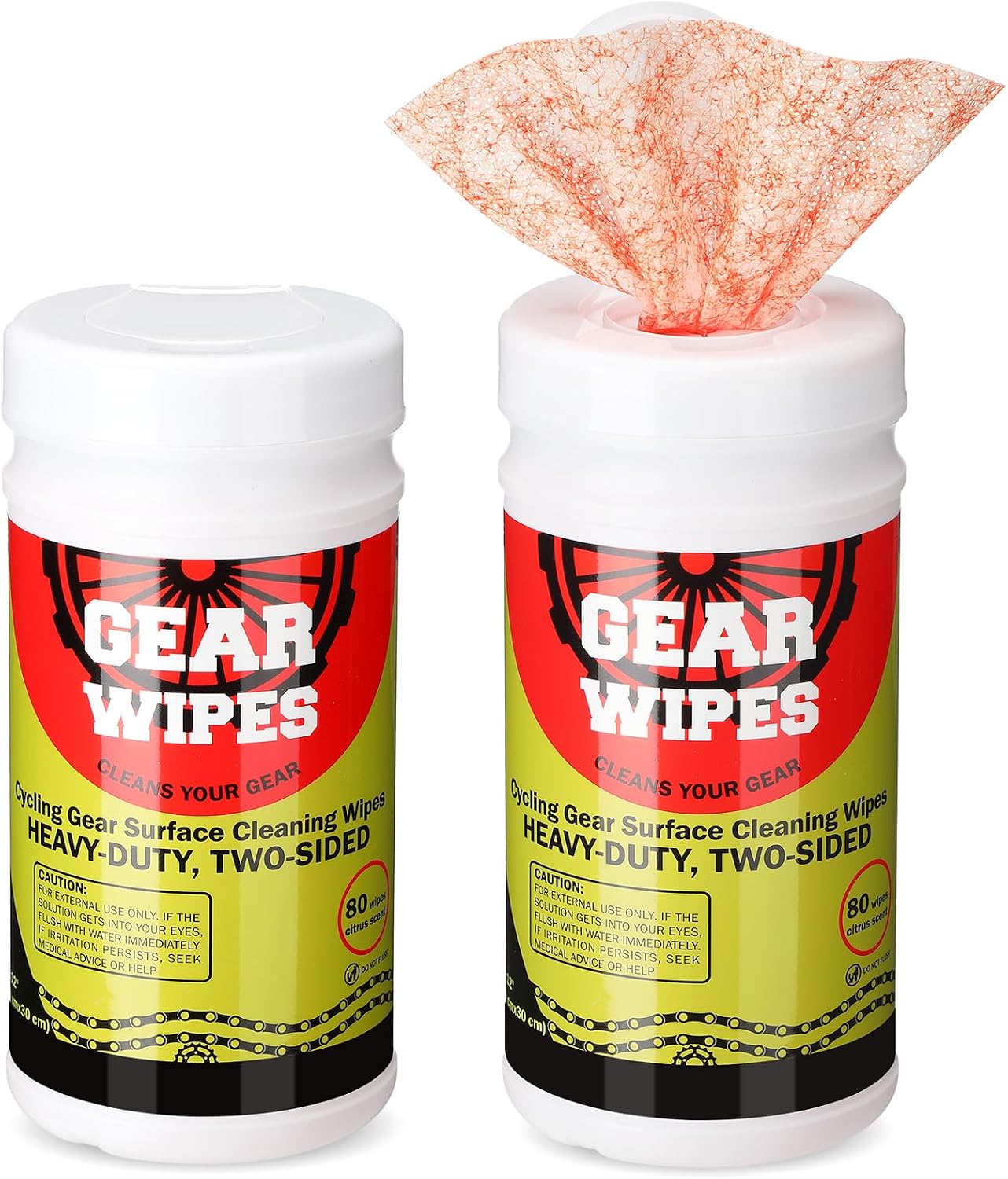Nuanchu 2 Pack Bike Gear Cleaner Wipes Canisters 160 Count 8 x 12-inch Bike Chain Cleaner Tool Cleaning Wipes Grime Wipe Double Sided Citrus Scented Degreaser Grime Towels for Your Bikes