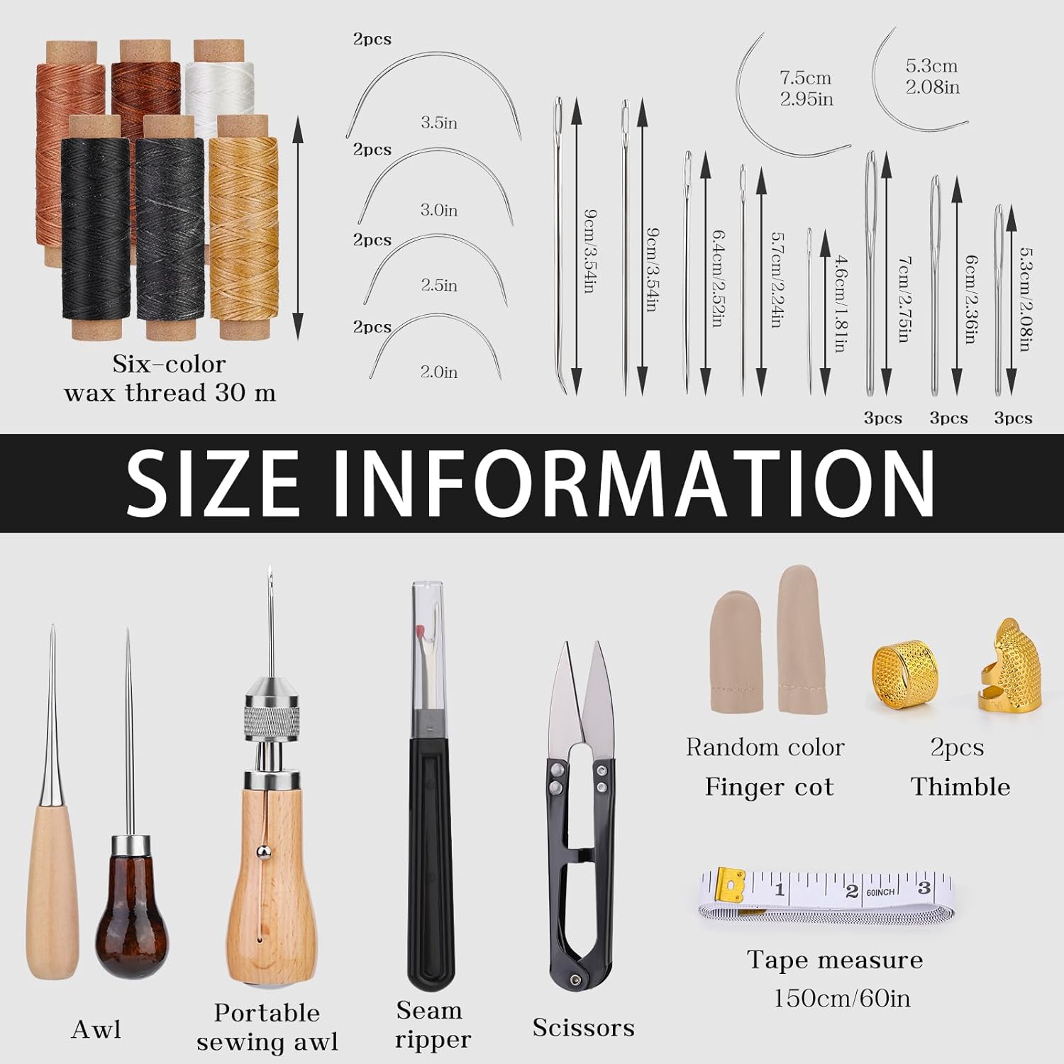 QMNNMA 40pcs Sewing Awl Kit with Bag, Speedy Sitcher Sewing Awl Kit