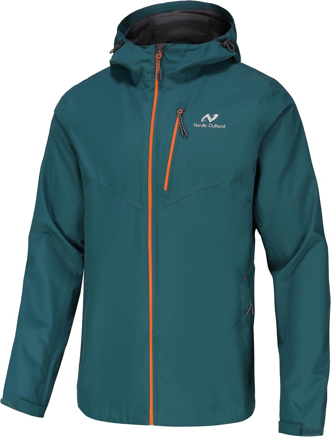 NORDIC OUTLAND Mens Lightweight Hooded Waterproof Rain Jacket Breathable Raincoat Shell for Outdoor Mountain Hiking