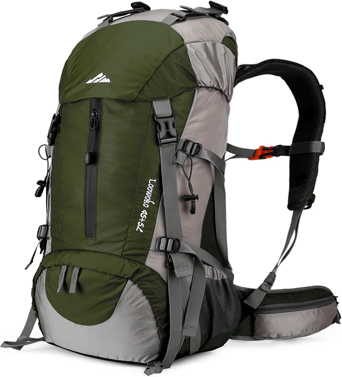 Loowoko 50L Hiking Backpack with Rain Cover for Both Men & Women